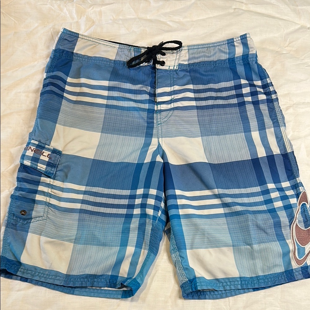 O'Neill Blue and White Board Shorts Swimwear
